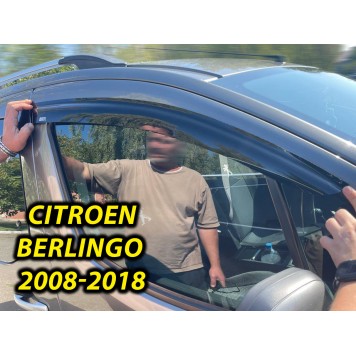 Дефлекторы окон Citroen Berlingo 2008-2018  накладные (DEFL) Q2